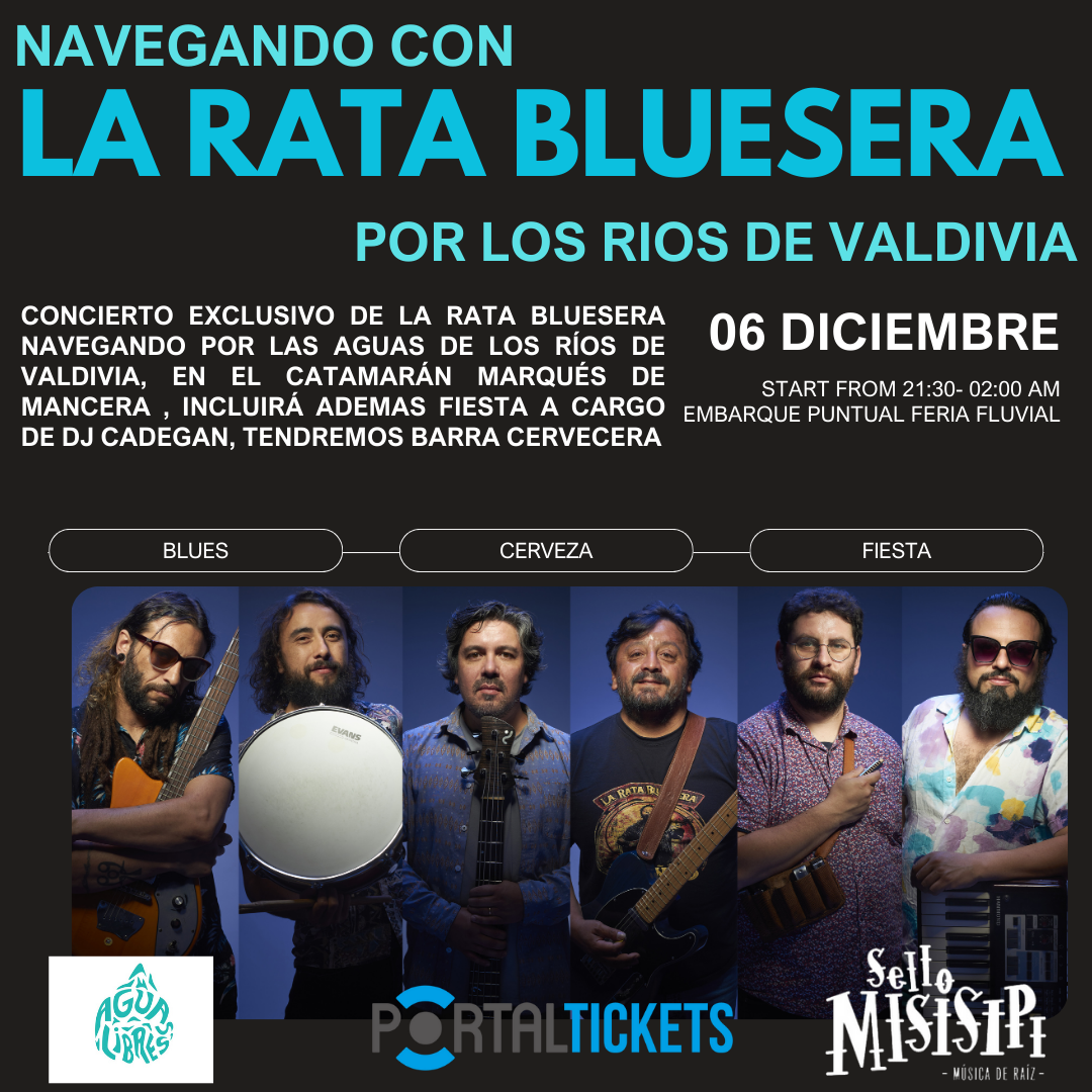 NACIONAL// La Rata Bluesera tour fluvial por los ríos de Valdivia que incluirá un show de la banda , barra cervecera , fiesta y nuevo single “Blues de la Cerveza”  