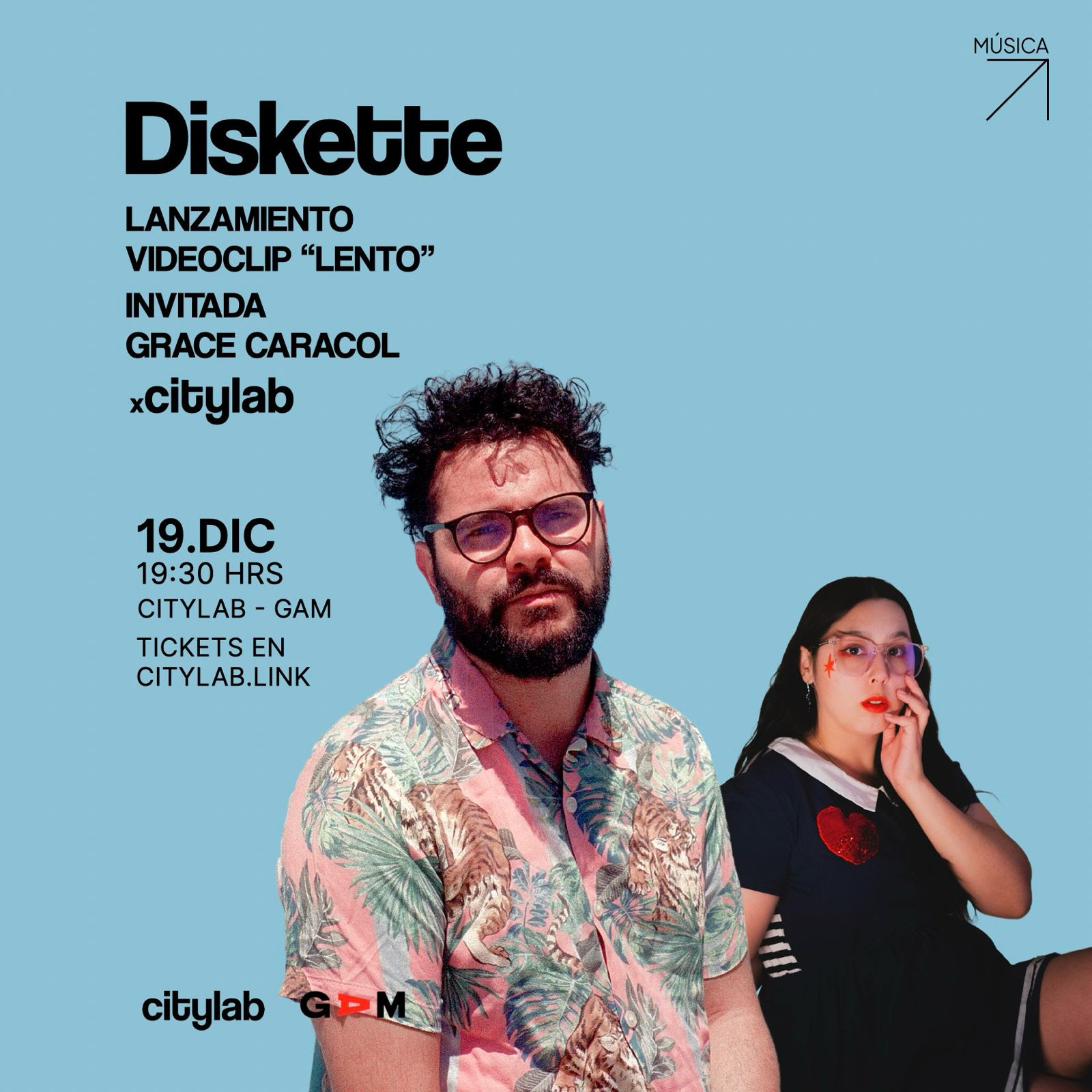 NACIONAL// Diskette y Grace Caracol se presentarán este 19 de diciembre en CityLab